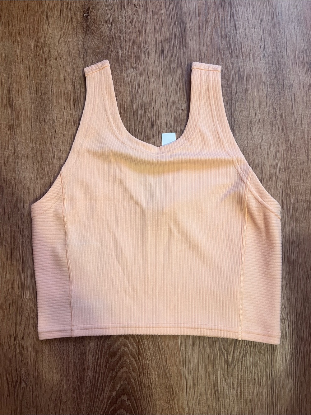 Lululemon Peach Ribbed Square-Neck Cropped Tank